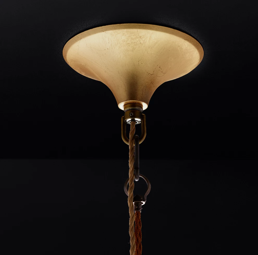 Custom LED Copper Pendant Light Chandelier with Dimmable Vintage Design for High Ceiling