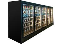 Armário ereto da barra do congelador comercial de vidro preto da exposição da porta para a bebida da cerveja