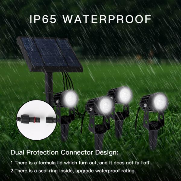 6000K 100-200LM Solar Powered Garden Spike Lights / Solar Landscaping Spotlights