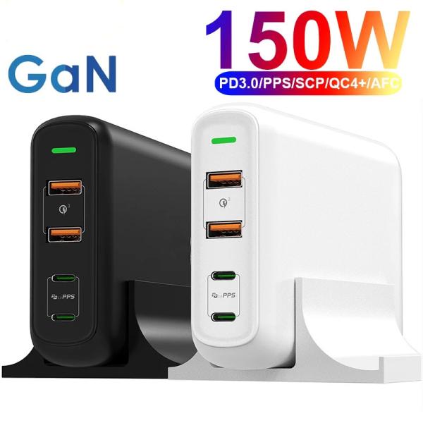 150W PD GaN USB C Charger QC 4.0 3.0 Dual Type C 100W PPS Charging Adapter