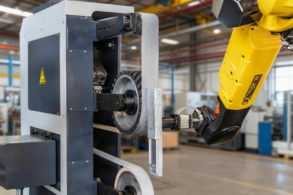 Motorcycle Engine Cylinder Block Robot Sanding Belt Grinding System Zinc Alloy Accessories Deburring Surface Polishing Machine