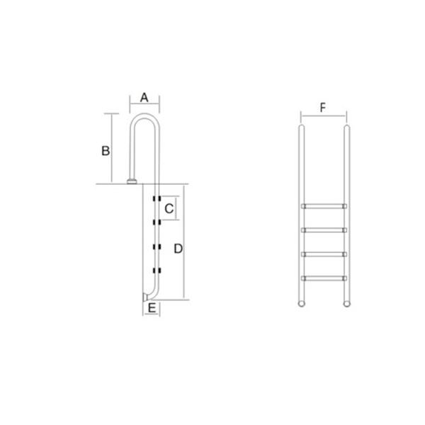 Stainless Steel Swimming Pool Ladders , Outdoor In-ground Swimming Pool Accessories