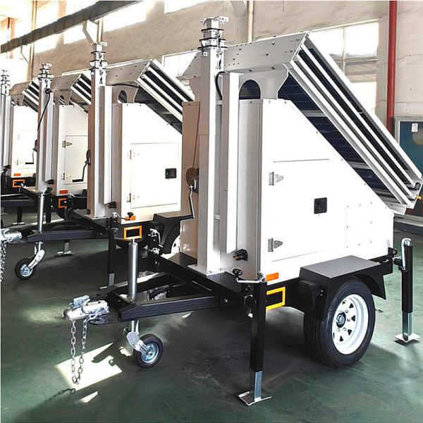 Trailer Mounted Lighting Tower Renewable Energy Technologies Solar Powered Generator Industrial Light Tower