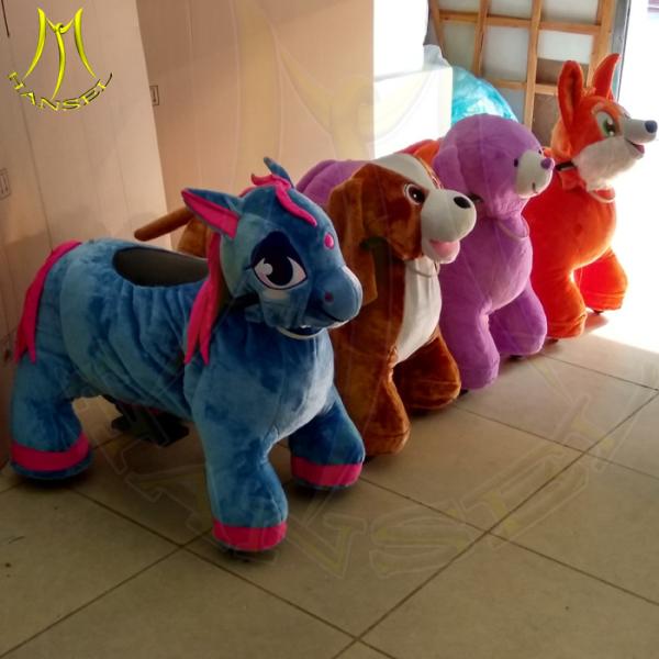 Hansel amusement kids horse ride on wheels plush animal electric scooter wholesale
