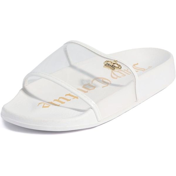 Des sandales plates avec une partie supérieure transparente personnalisable