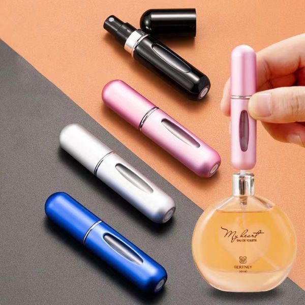 5ml 8ml Bottom Filling Perfume Bottle Perfume Spray Bottle Portable Mini Refillable Perfume Atomizer Bottle Stock Shiny Colorful Electroplated Travel Pocket