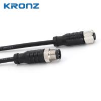 M12 Conector 4-Pin Macho Conector de montagem do painel frontal com conectores de cabo preto 10M
