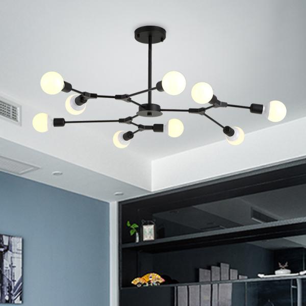 Modern iron chandeliers long drop chandelier Rose Gold Black Color E27 Bulb Chandelier(WH-MI-258)