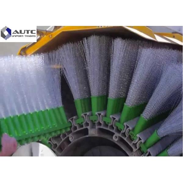 Sweeper Broom Stainless Steel Strip Brush , Industrial Cleaning Brushes Airport Runway