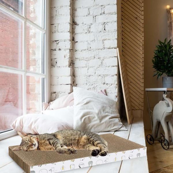 4 Pack Cat Scratch Pad with Box, Cardboard Cat Scratcher for Indoor Cats
