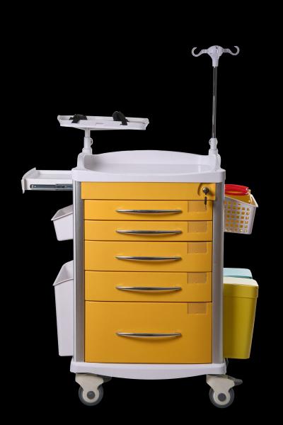 ET600 Emergency Crash Cart with 10 Drawers and 6 Color Options in Powder-Coated Steel for Hospital Code Organization
