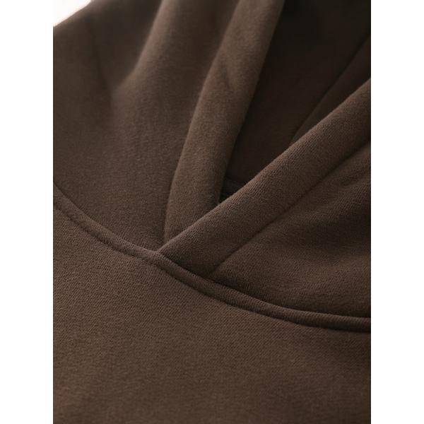 Thick French Terry Fleece Men'S Big Oversized Hoodie Drop Brown Grey Shoulder Hoodies Style Pullover