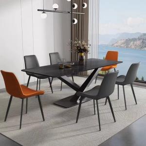 Fusion X Base Marble Dining Table With Stainless Steel Legs Ceramic