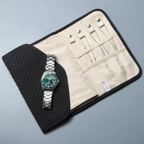 Cotton Roll Up Jewelry Organizer Jewellery Travel Roll Case 280*220*25MM