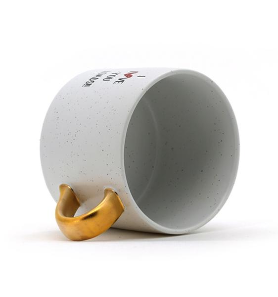 Lovely Mothers Day Eco Friendly Crockery Elegant Design Mom Mug Ceramic Coffee With Gold Handle