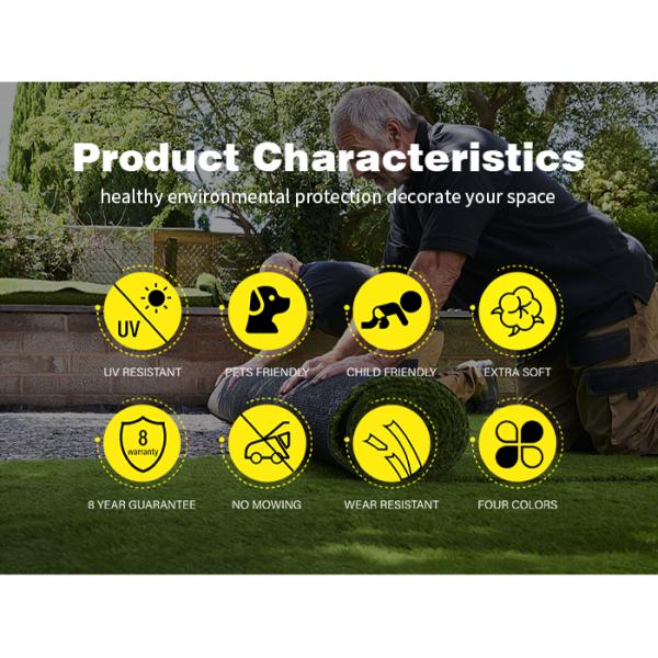 Residential Landscaping Waterproof Fake Artificial Grass For Stairs 2m*25m 4*25m