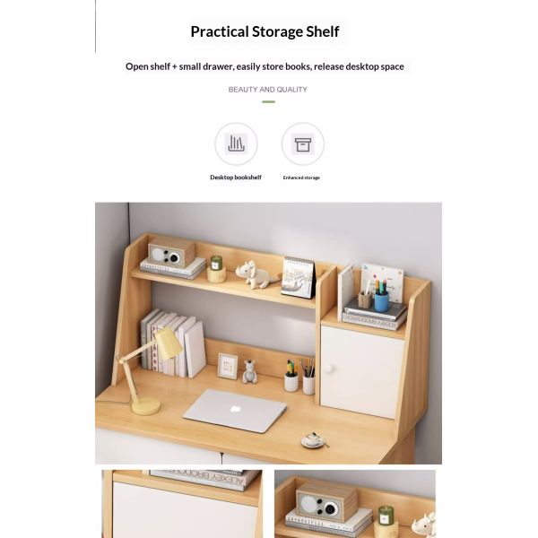 Wholesale Space-Saving MDF Home Office Computer Desk with Double Drawers and Integrated Shelf for Small Space Bedroom Study