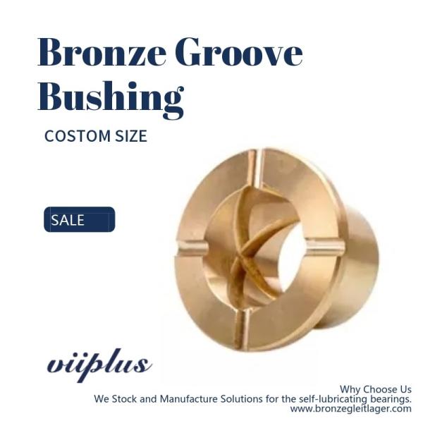 CNC Precision Machining Copper Flange Sleeve Bushing Oil Groove Costom Size