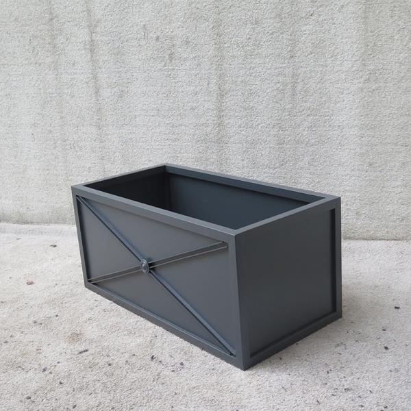 Factory Outlet Customized Planter Pot Commercial Street Flower Box Garden Furniture Rectangular Steel Flower Pot