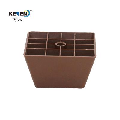 KR-P0169BR Dark Brown Plastic Furniture Leg Cabinet Feet Easy Fitting Reduce Slip