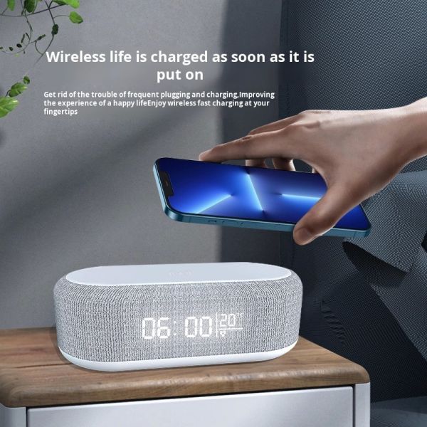15W LED Night Light Fast Wireless Charger RGB Alarm Clock Multifunction Desk Table Charging Lamp Mobile Phone Dock