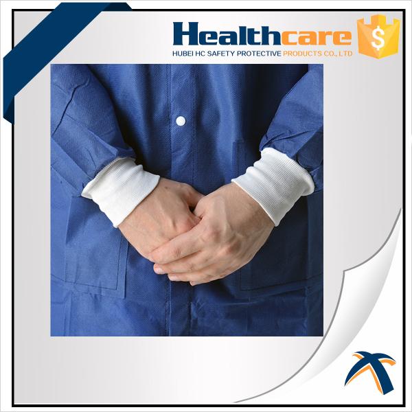 Non Woven Disposable Isolation Gowns 20-60G Protective Wear Blue / Yellow / White Color