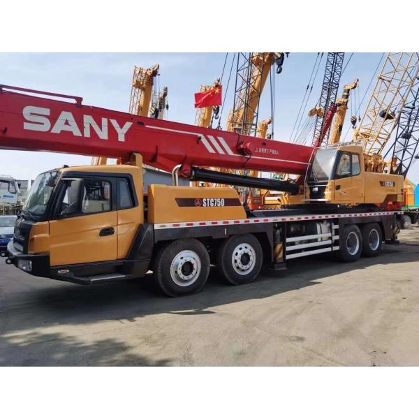 SANY 75 Ton STC750 Cranes de caminhões móveis hidráulicos usados com motor original