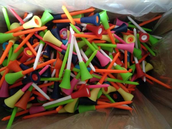 rubber golf tee , golf tees , golf tee (rubber head + plastic shaft)