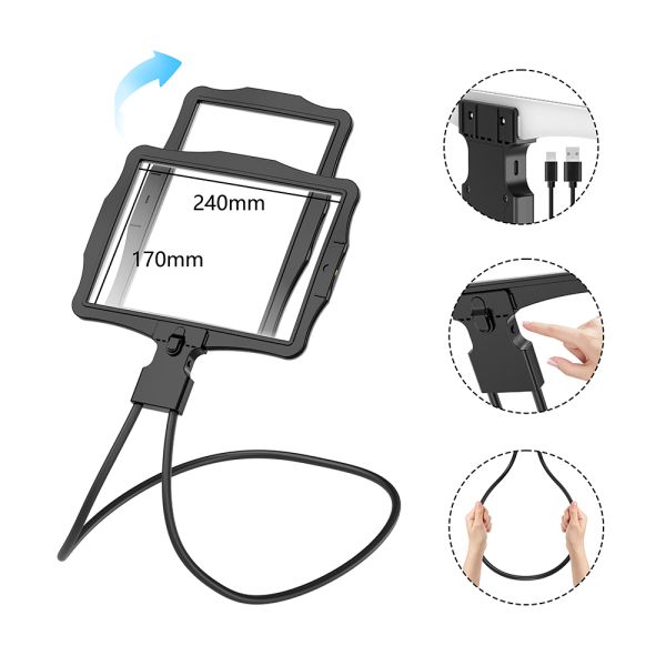 Large Size HD LED Magnifier with 48 LED Light Source and 1100mAh Battery for Reading