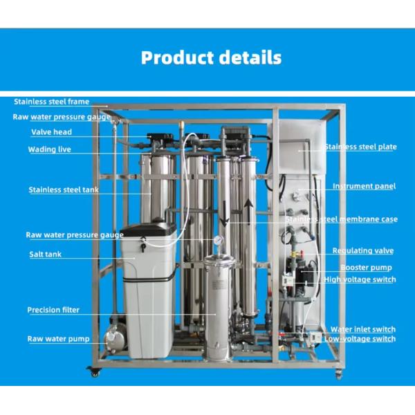 Démolisseur de traitement de l'eau en acier inoxydable de 1500L/h pour l'eau domestique dans les hôtels