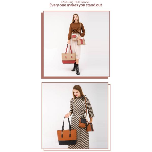Fashion Letter Print Cotton Tote Bag for Women Large Capacity Three Piece Handbag Set