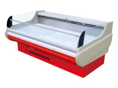 Abra o refrigerador superior da mostra da carne fresca, vitrina refrigerada para o queijo