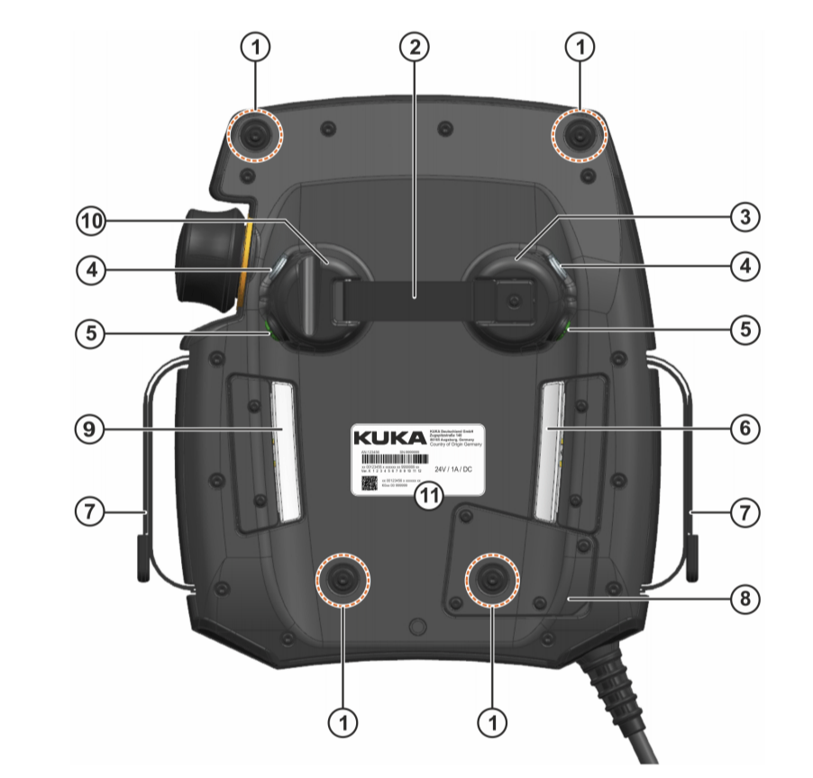 KUKA SmartPAD-2 Teach Pendant with 10m Cable, Part No. 0000-291-556, KUKA ID AR32886, Robot Programming Controller