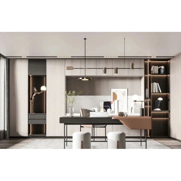 OEM/ODM HIGH-END CUSTOM EXECUTIVE DESK MADE WITH SOLID WOOD, LEATHER AND METAL, BUILT WITH PRECISE CRAFTSMANSHIP. PERFECT FOR MODERN HOME OFFICES, COMBINING FUNCTIONALITY WITH SLEEK