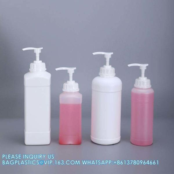 1L Plastic HDPE Bottle For Shampoo Hair Liquid Packaging With Pump Lid PUMP SPRAYER Plastic Screw Cap