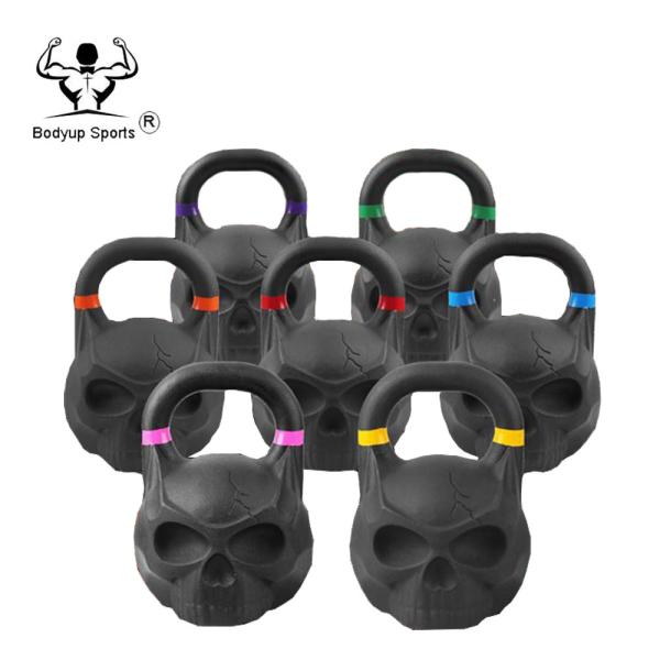 Competition Powder Painting Iron Skull Kettlebell / Power Training Skull Kettlebell