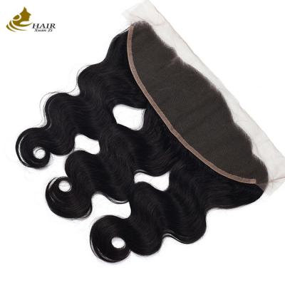 Base de seda cabelo humano renda fechamento corpo frontal onda personalizada