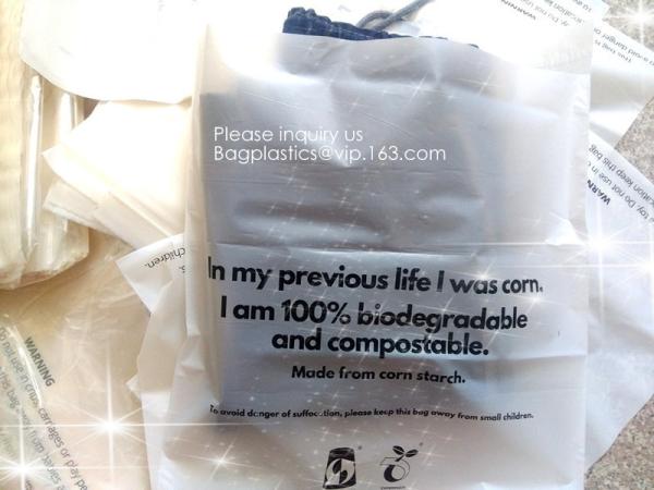 PLA Biodegradable Corn Starch Compostable LDPE k Bag, Environmentally friendly, recyclable, reusable, reclosable