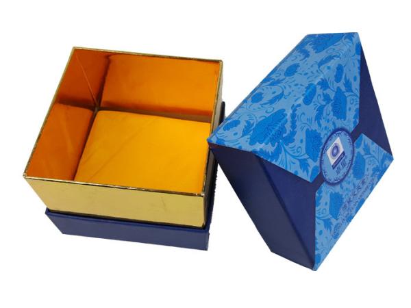 157G Gloss Art Paper Gluing 1800G Cardboard Material Blue Color Printing Lid Bottom Structure Box for  Food Packaging