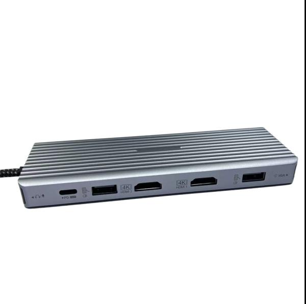 13 en 1 USB C Hub Docking Station double écran triple écran avec audio