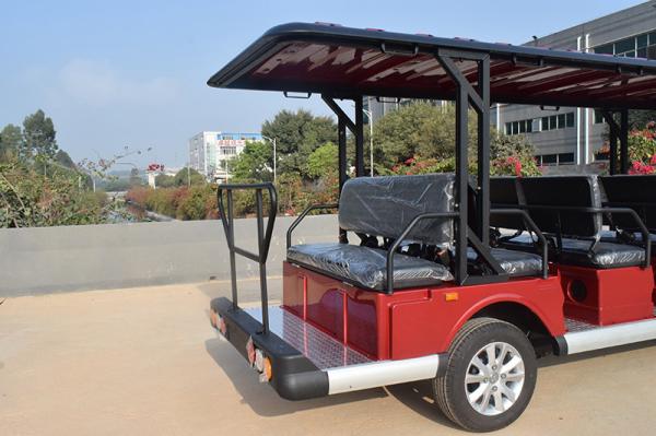 Red Electric Sightseeing Cart For 14 Passengers CE Certificate / Mini Golf Buggy