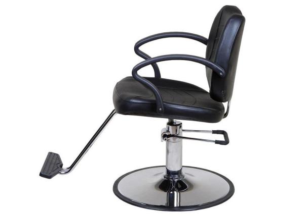 WT-3230 Black Professional Hair Styling Chair Round Chrome Base Rubber armrest