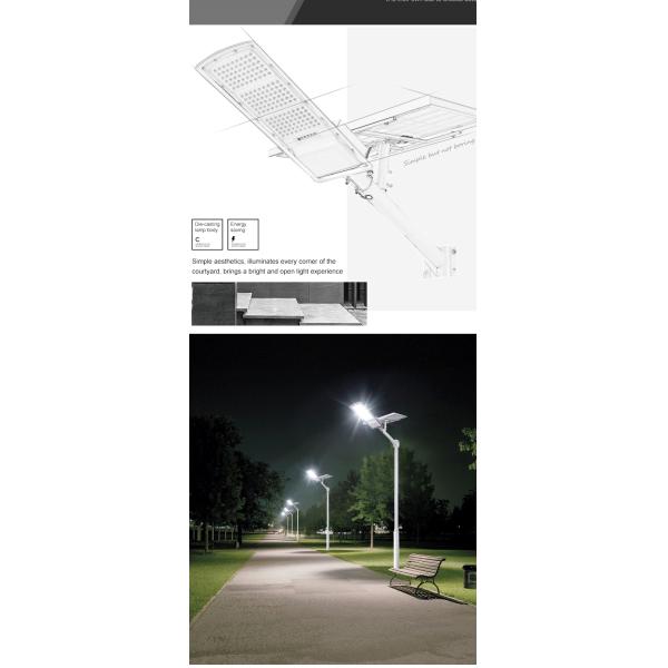 400W Gray Commercial Solar Roadway Lights 30000mAh Battery For Courtyard