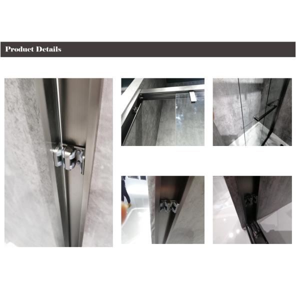 Collision Avoidance Design Aluminum Bathroom Doors Frosted Glass ISO9001