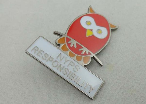 NYPS promotional lapel pins By Iron Stamped With Safety Pin And Epoxy