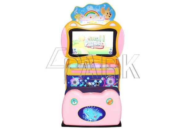 Fiberglass And Plastic Coin Operated Arcade Machines / Little Pianist Coin Pull Amusement Game Machine