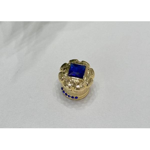 Customized Blue Diamond Zamak Perfume Caps Luxury Metal Perfume Bottle Lids