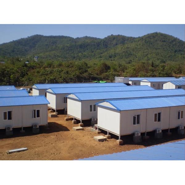 Rectangle Guest House with Wooden Floor Prefab Sandwich Panel House