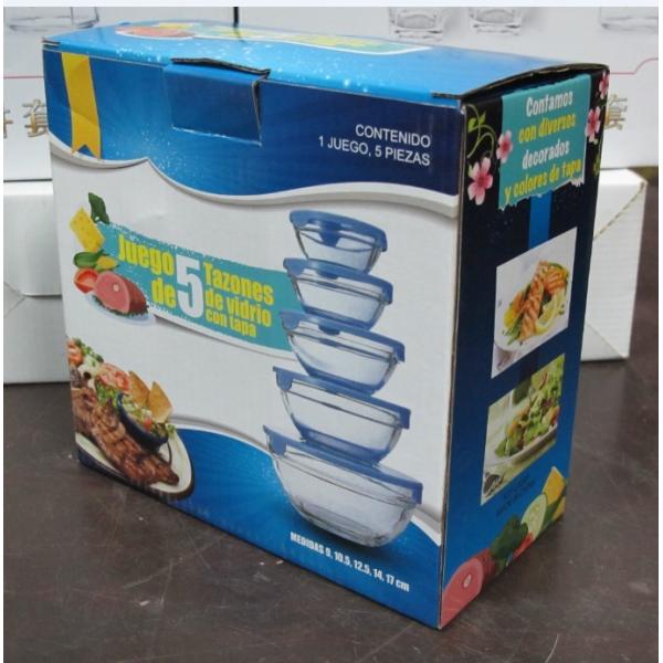 high quality clear glass bowl with plastic lid, salad bowl, fresh bowl for sale