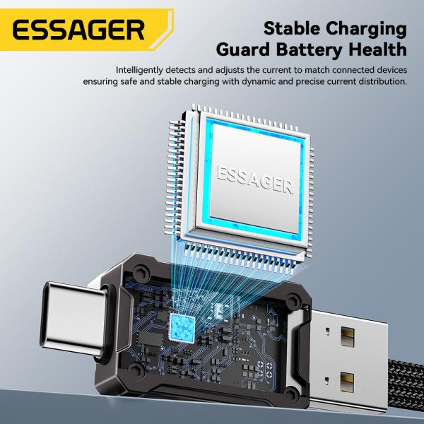 ESSAGER ES-X63 Series 4 in 1 QC PD USB A/C to USB C/L Charging Data Cable